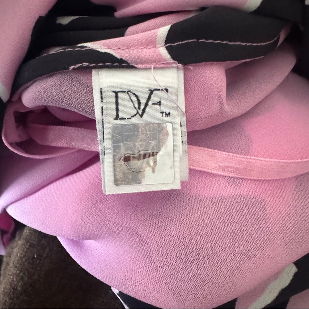 Diane Von Furstenberg Daran Dove Bloom Pink Faux Wrap Stretch Silk Dress - Picture 9 of 11